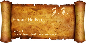 Fodor Hedvig névjegykártya